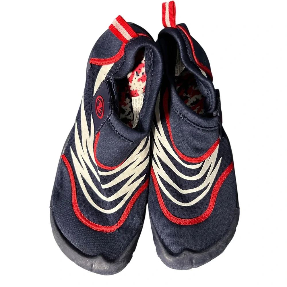 Northside Kids Water Shoes Aqua Socks Navy Red Slip On Youth Size 7-8